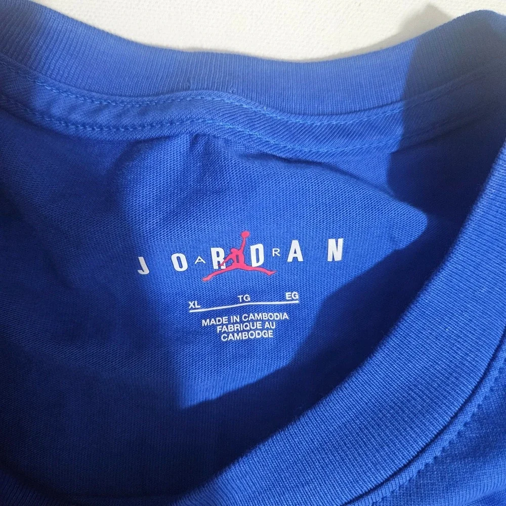 Jordan Mens Blue Michael Jordan Graphic T-Shirt XL Cereal Box Style Cotton Tee